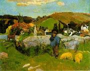Paul Gauguin The Swineherd, Brittany painting